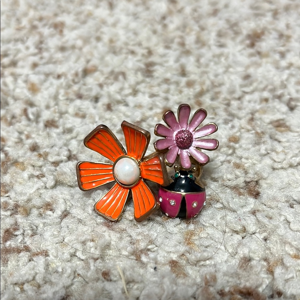 Betsy Johnson Flower and Ladybug Ring